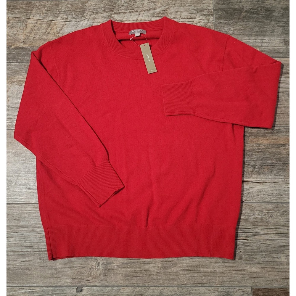 J.Crew‎ Cashmere Sweater Womens Small Red NEW Crewneck CB905 Luxury Knit